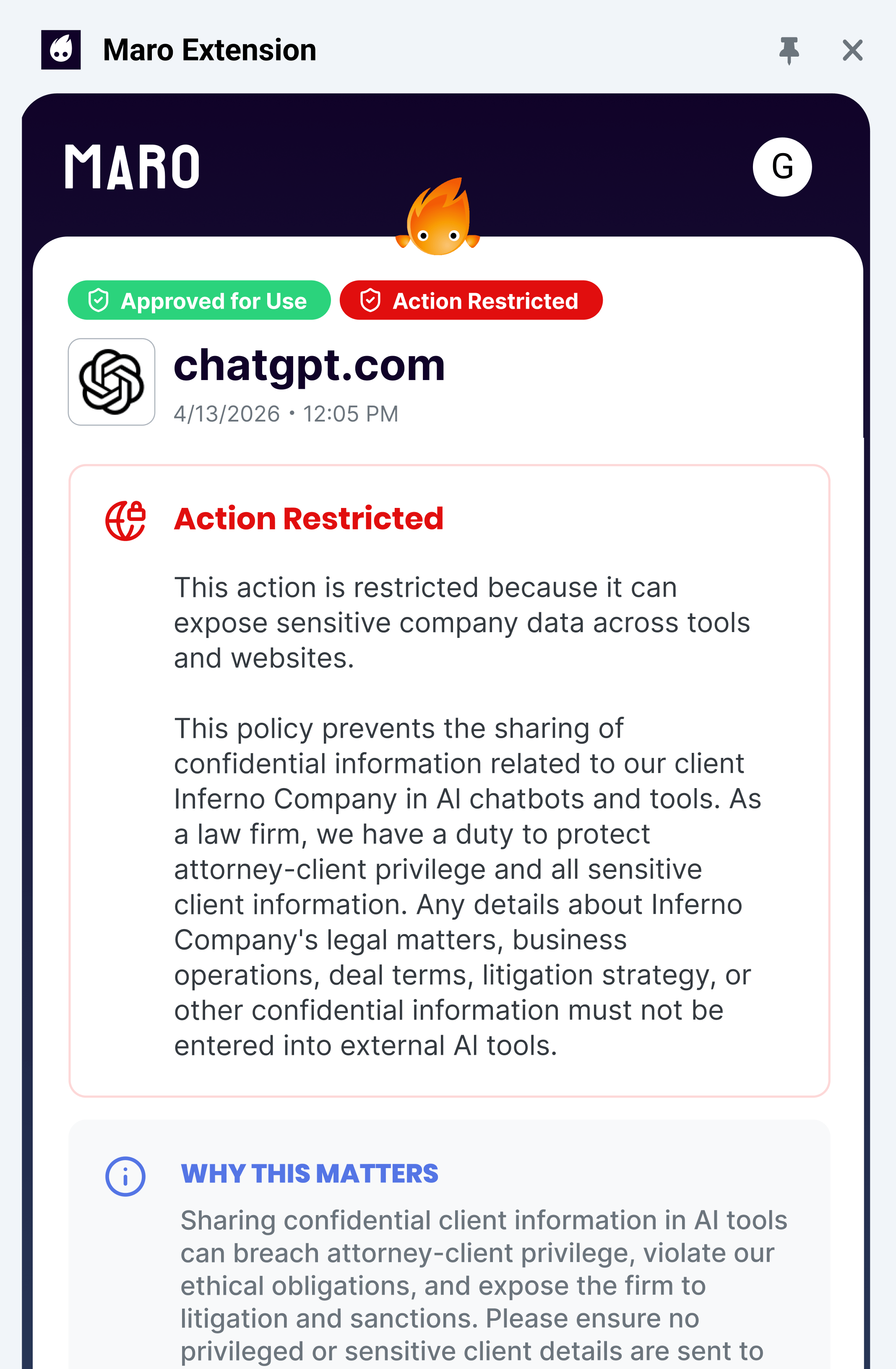 Maro browser extension guiding a user mid-task